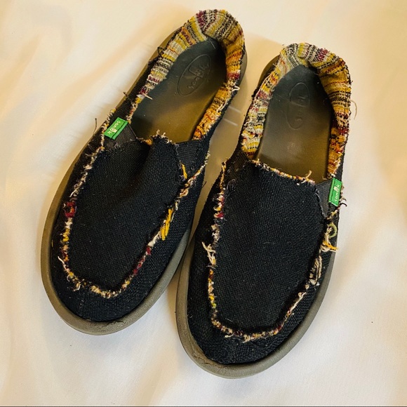 Sanuk Women’s Sidewalk Surfer Black W/ Multi Sz 8 - Picture 7 of 15